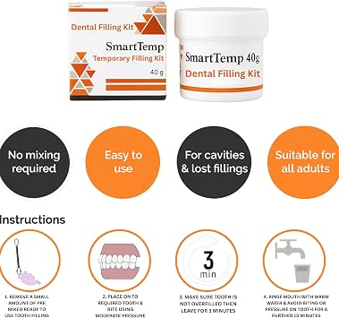 Temporary Filling Dental Repair Kit for Repairing Lost fillings and Loose caps, Crowns or Inlays | Tooth Filler