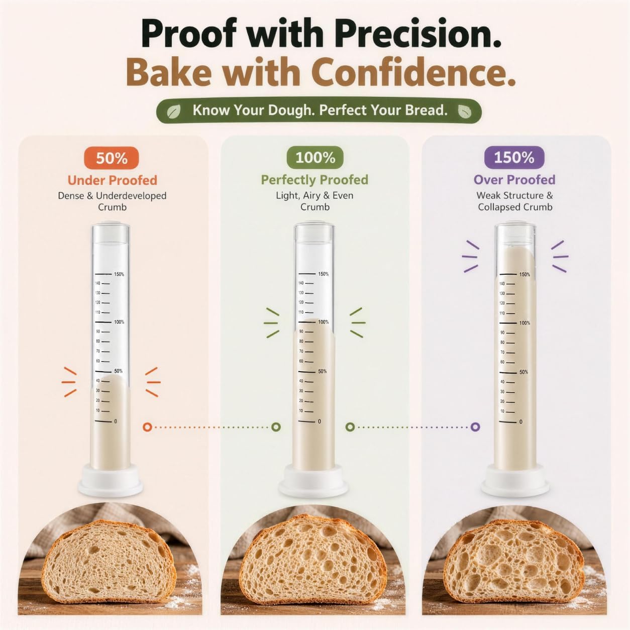 Aliquot Method Jar Sourdough Fermentation Tracker - 2 Pack Dough Rise Measuring Jars with Filling Pump, Discharge Applicator, Silicone Base and Lid for Bread Proofing, Beginner and Professional Bakers