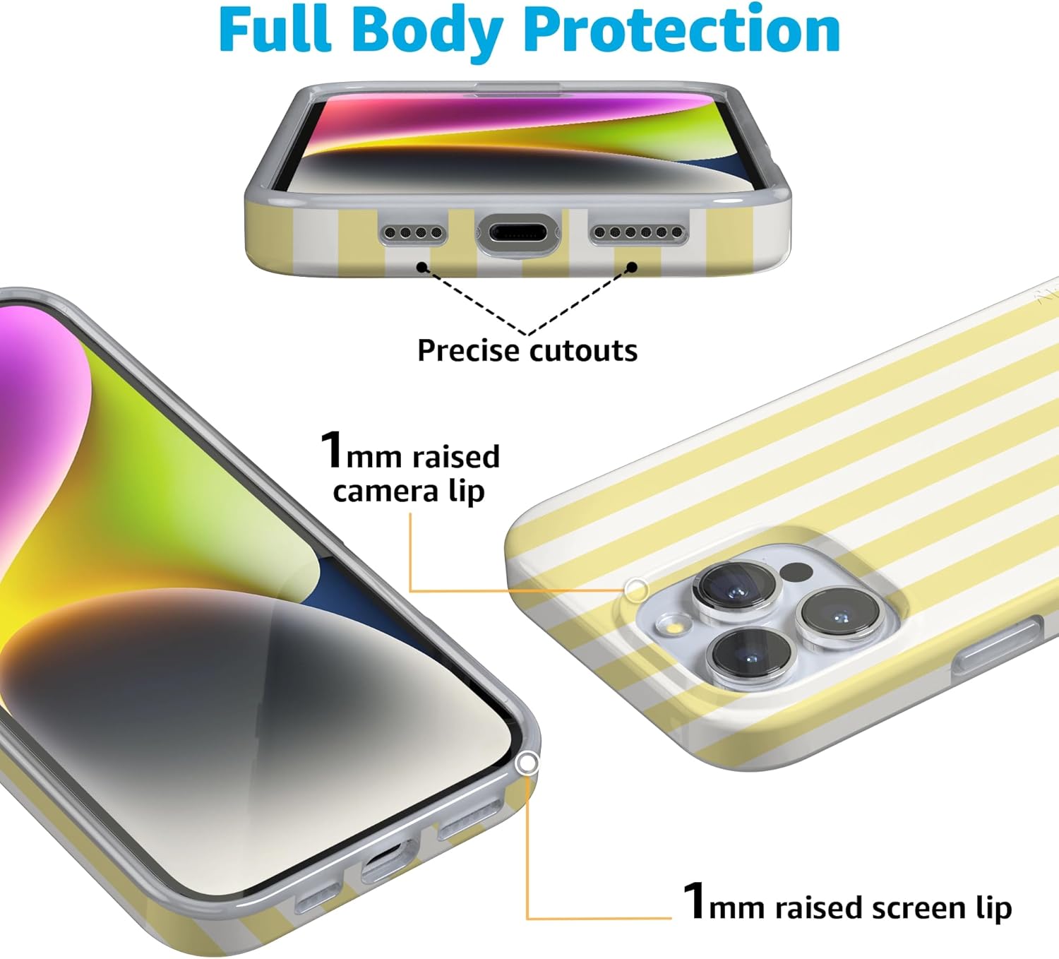 Casely iPhone 16 Pro Max Case | Butter Yellow Stripes | Sunday Best | Compatible with MagSafe | Classic Ultra Slim Design