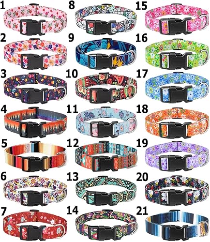 Miniatura 2 de Moonpet Collares para perros pequeños, pequeños, medianos y grandes, unisex, diseño lindo para niños, niñas, collar para mascotas, suave, ajustable,
