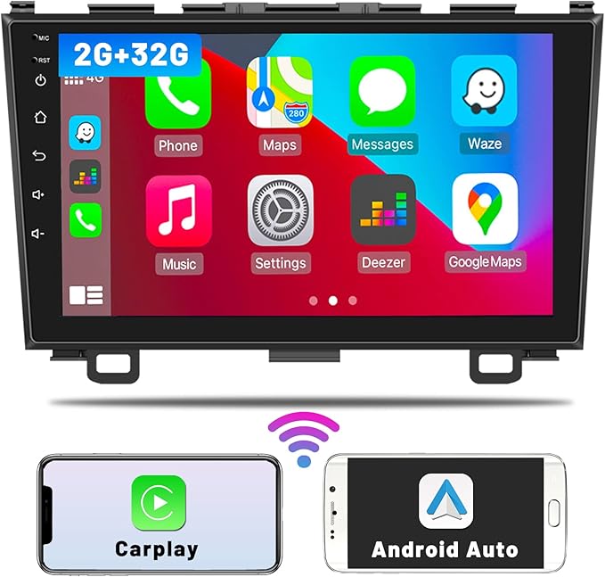 2g ram 32g rom for honda crv 2007 2011 radio android 11 car stereo with wireless apple carplay android auto hikity 9 inch touch screen with bluetooth
