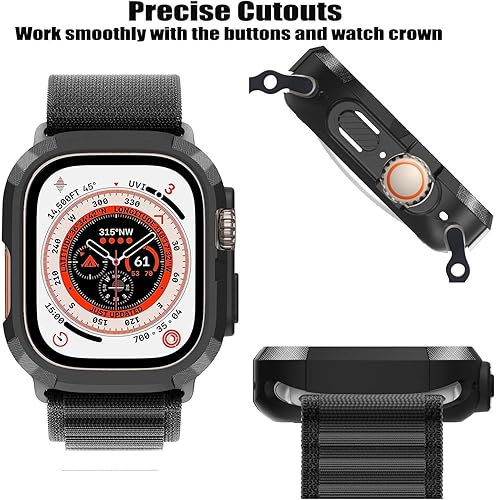 Miniatura 2 de Botomore Funda compatible con Apple Watch de 1696 pulgadas 1775 pulgadas 1775 pulgadas 1732 pulgadas serie Ultra 87SE654 paquete de 4 fundas