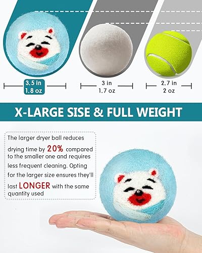 Miniatura 9 de Bolas de lana para secadora  Paquete de 6 ovejas  Suavizante de tela natural de primera calidad  Bolas de lana que sustituyen a las hojas de