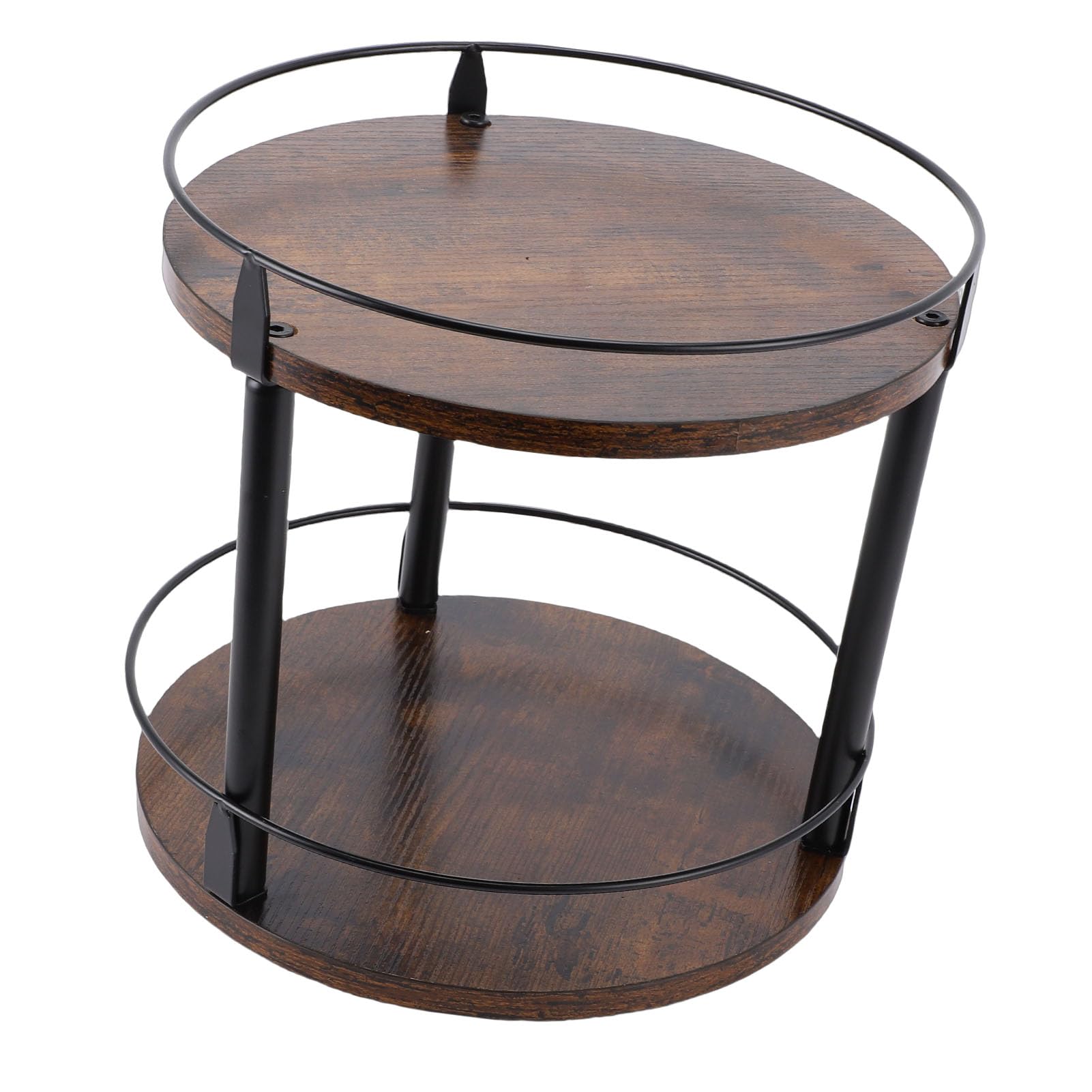 Drewniany, obrotowy stół obrotowy 360°, stojak na przyprawy, 2-poziomowy organizer do przypraw Lazy Susan, oszczędzający miejsce obrotowy uchwyt na blat kuchenny, szafkę i