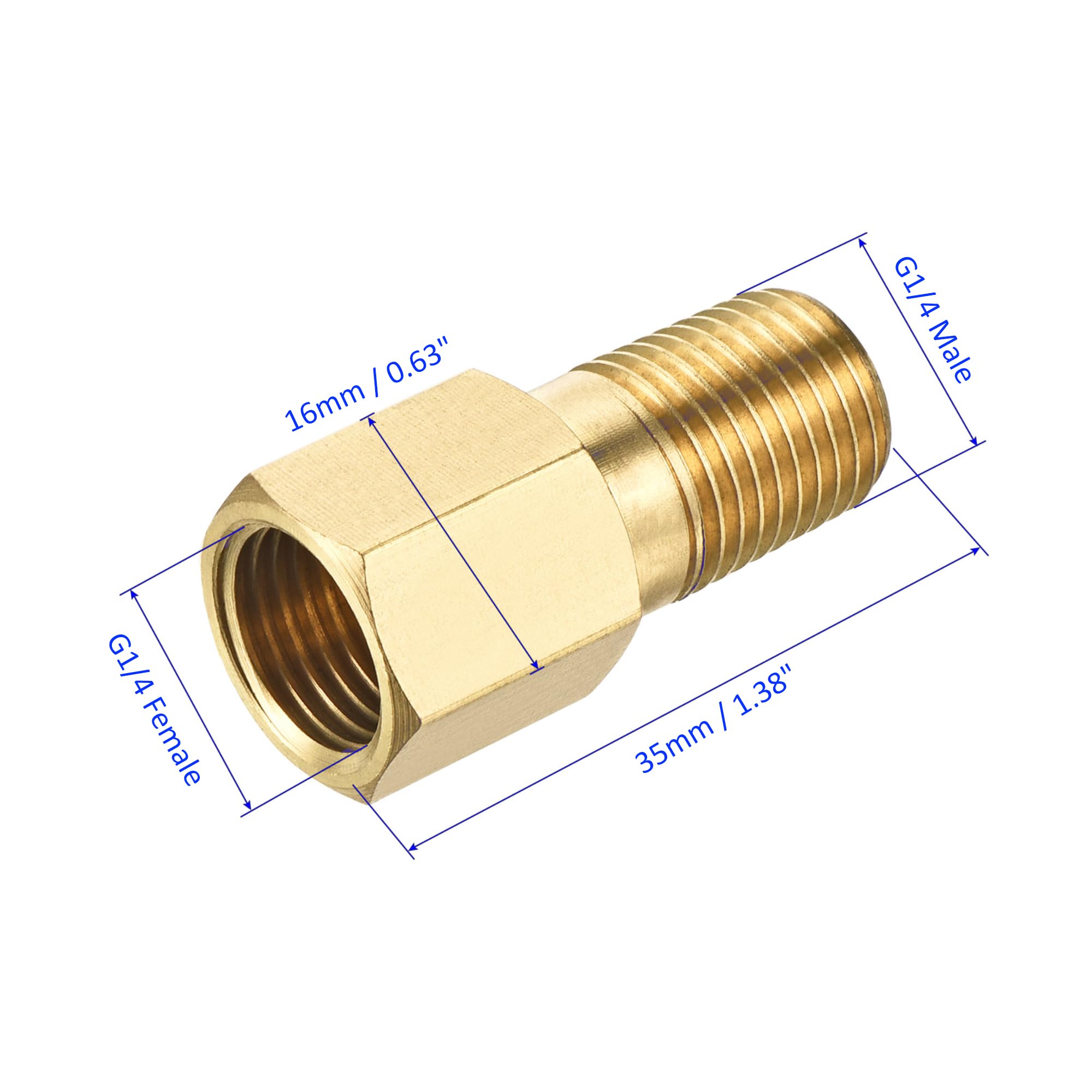 M METERXITY 2 Pack Extension Connector Pipe Fitting, Brass Hex Coupling, Converter Adapter, Apply to Industrial Use - Image 3