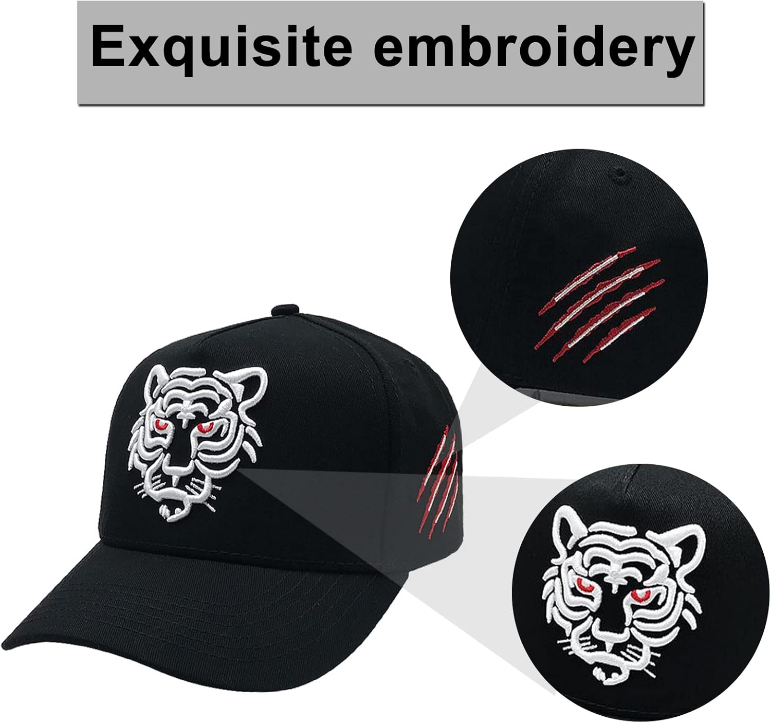 Tiger Hat Embroidered Dad Baseball Cap Sports Trucker Hats for Women Men Couple Cool Hip Hop Snapback Hats - Image 7