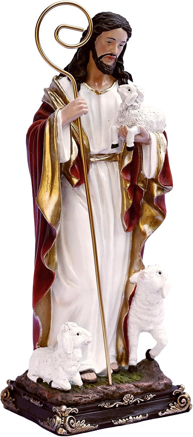 Hi-Line Gift Ltd. 12in Good Shepherd Figure Statue Religious Decor