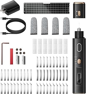 Pomya 超音波カッターナイフ、40KHz、2 in1超音波カッター&ポリッシャー、50枚の交換可能な刃、LEDライトチャイルドロック、3Dプリントモデルのリファイン用、革、木材、プラスチック生地、金属のサンディングと研磨用 (JPプラグ)