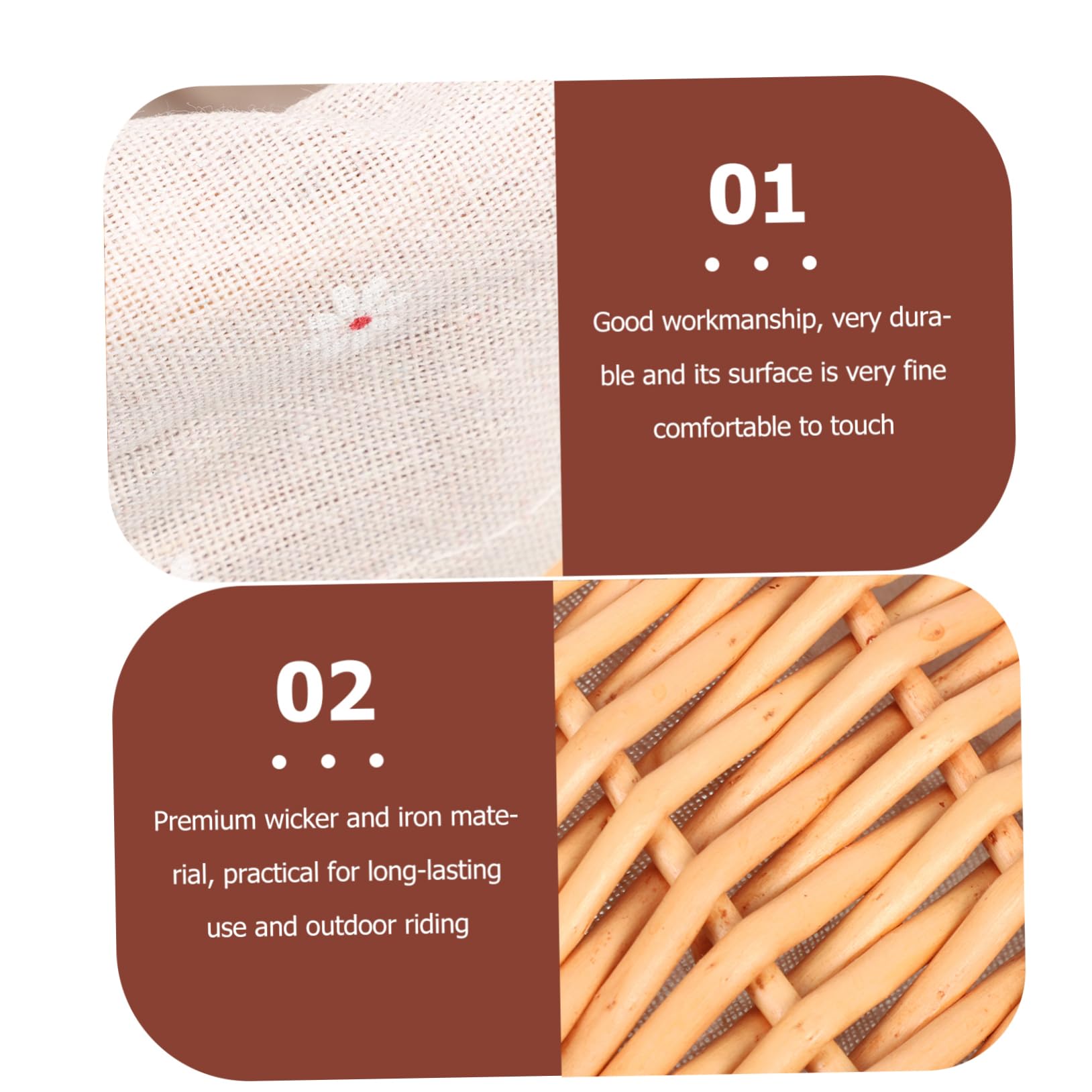 SUPVOX Pet Bike Basket Carrier for Dogs and Cats Front Storage with Removable Cover Capacity Pet Basket for Easy Transport Compatible with Bicycle Models