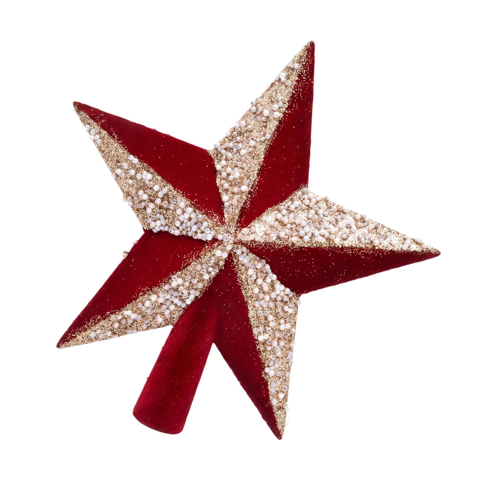 And Golden Flocking Star Shaped Tree Toppers for Christmas and Holiday Parties Holiday Celebration Ornament Christmas Tree Leader