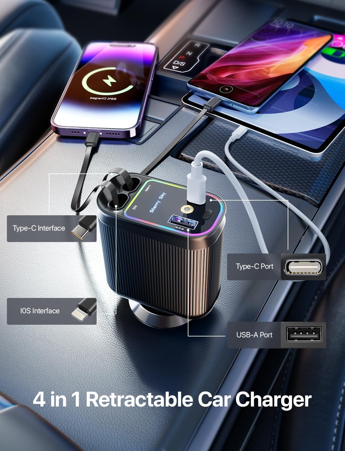 SUPERONE 100W Car Charger - Fast Charging -4