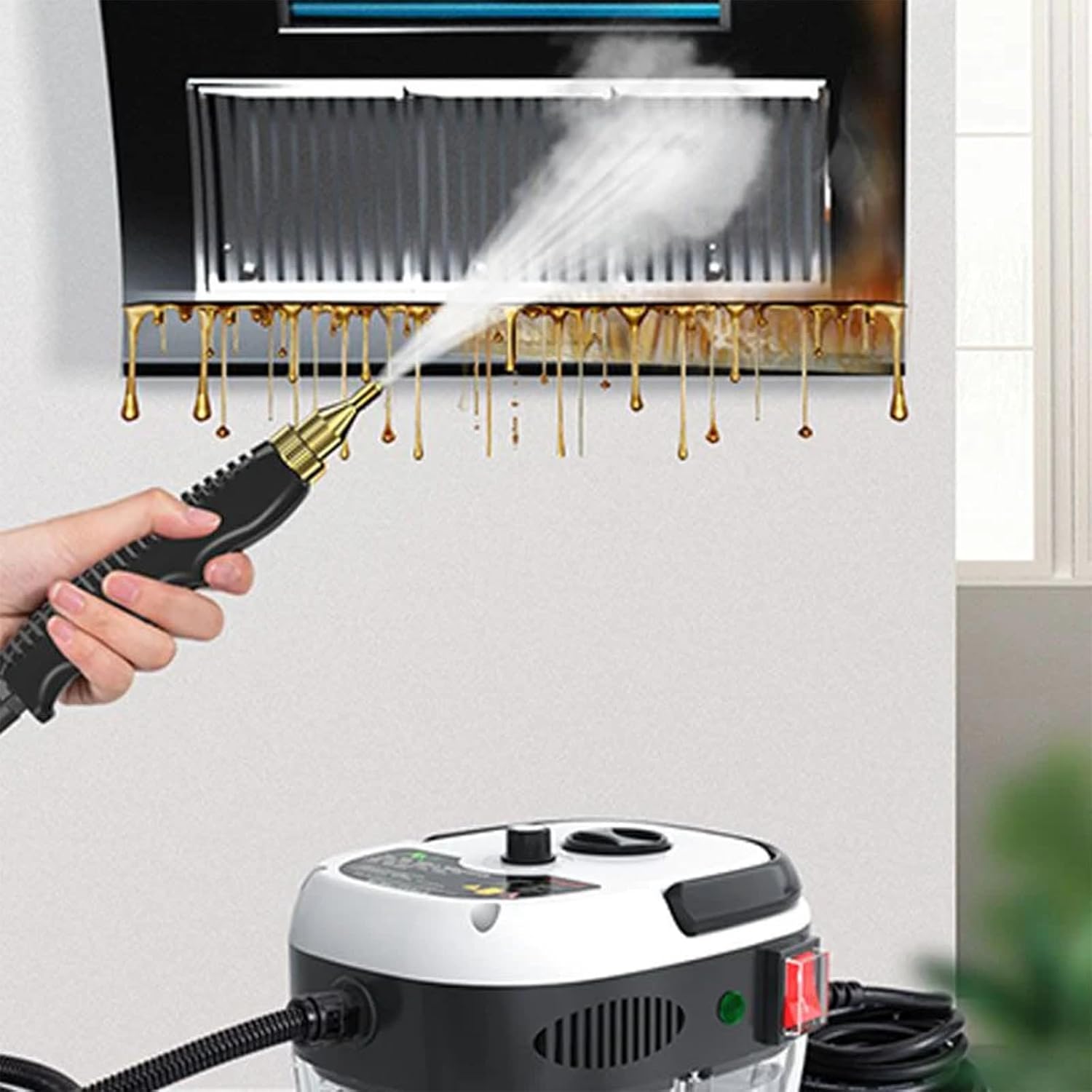 Stellaya Steam Cleaner, 2500w Handheld High-Temperature Pressurized Steam Cleaner, 2500w Portable Handheld Steam Cleaner, Car Engine Steam Cleaner Machine, For Home, Car, Grout (White)