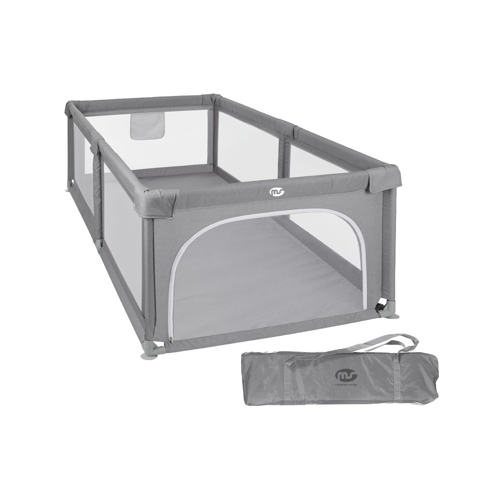 Parque Infantil XXL - 180X120 - Corralito para bebé plegable - Parque de juegos para bebe Extragrande - Seguro, Con gateras y ventana red - Incluye bolsa de transporte (XL - 180 * 120)