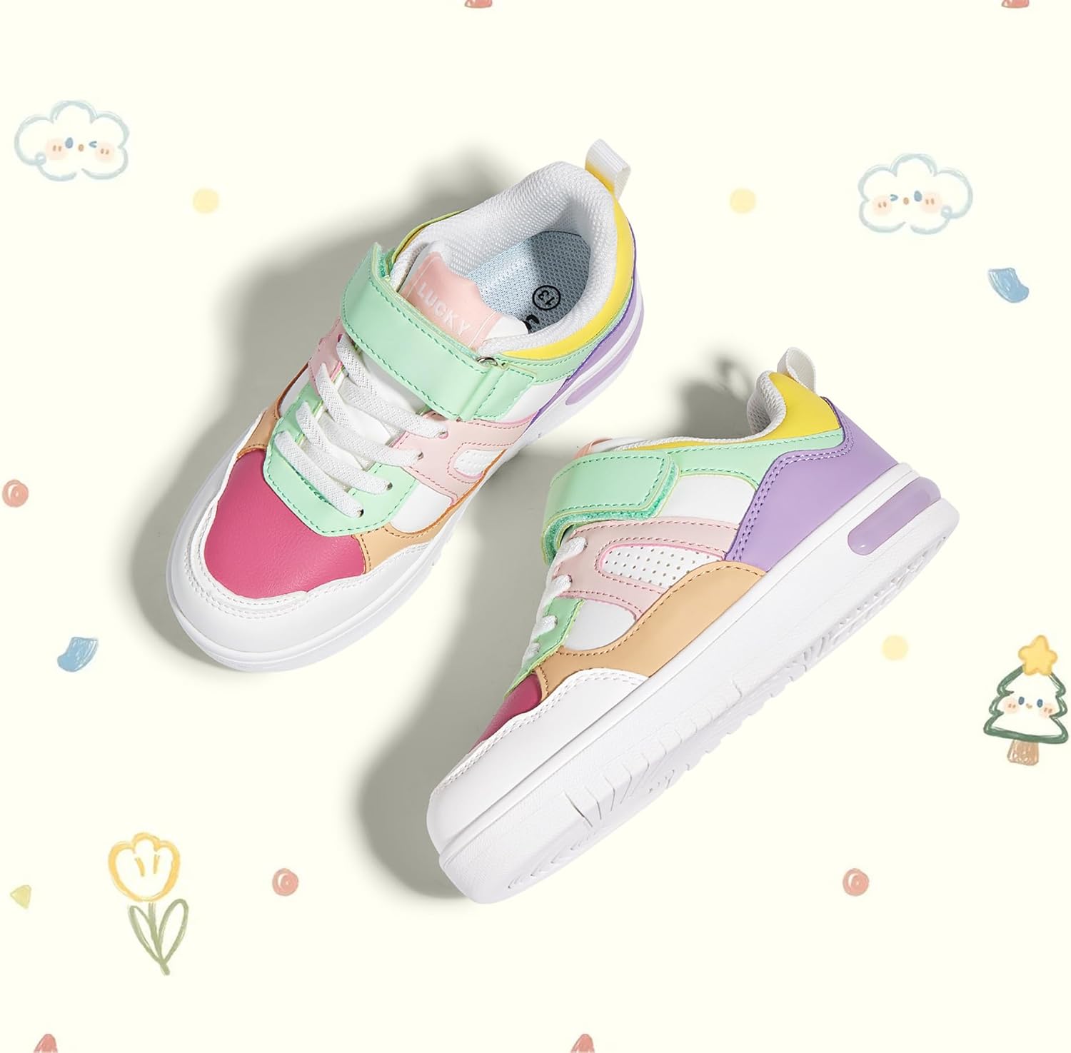 LUCKY STEP Kid's Sneakers School Running Loafers Low Top Walking Tennis Casual Shoes Strap Athletic Fashion Sneakers for Children/Boys/Girls - Image 7