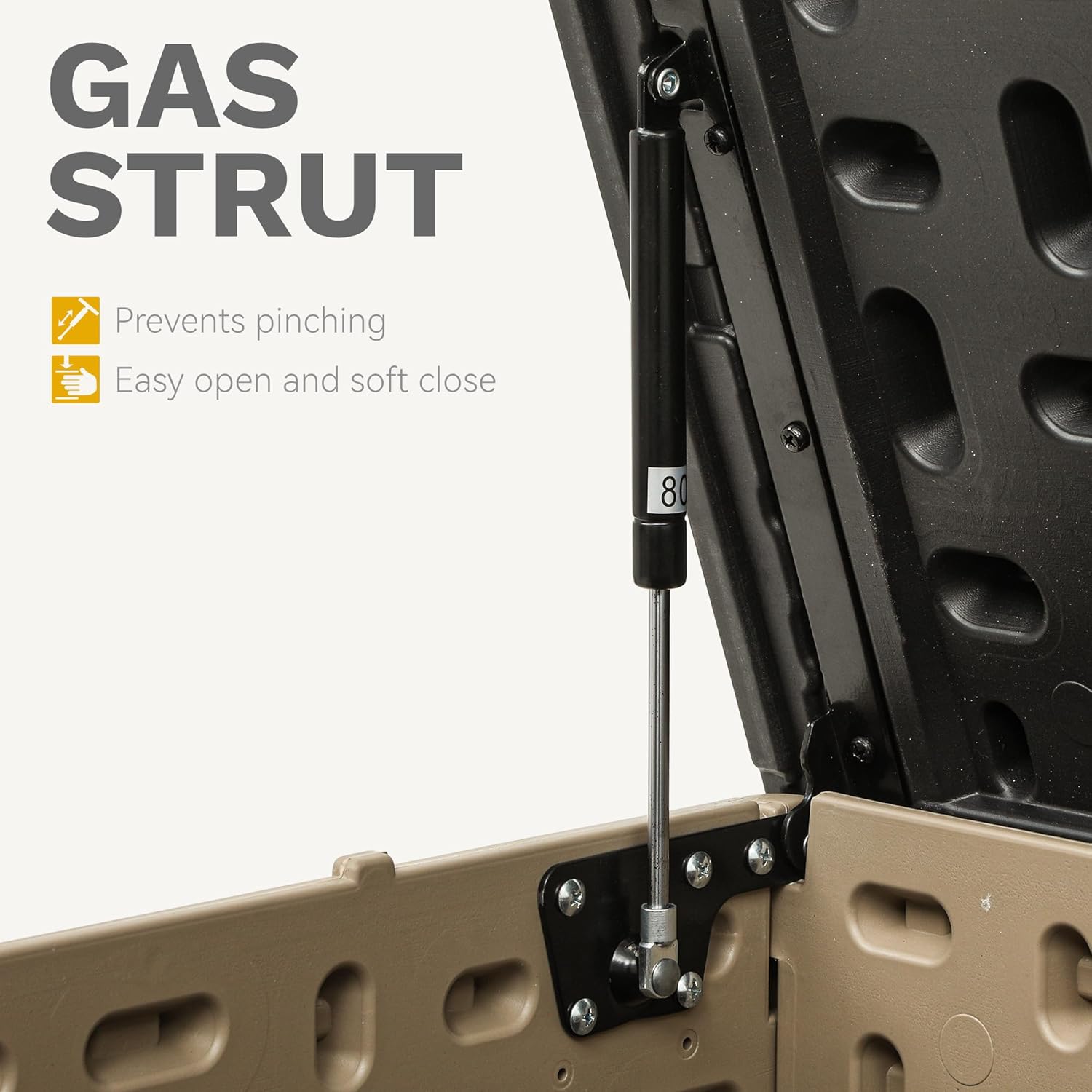 DWVO 230 Gallon Resin Outdoor Storage Box, XXL Double-Wall Waterproof Deck Box with Divider, Doubles as Table or Seating with 1000 lbs Capacity, Lockable (Black&Brown)