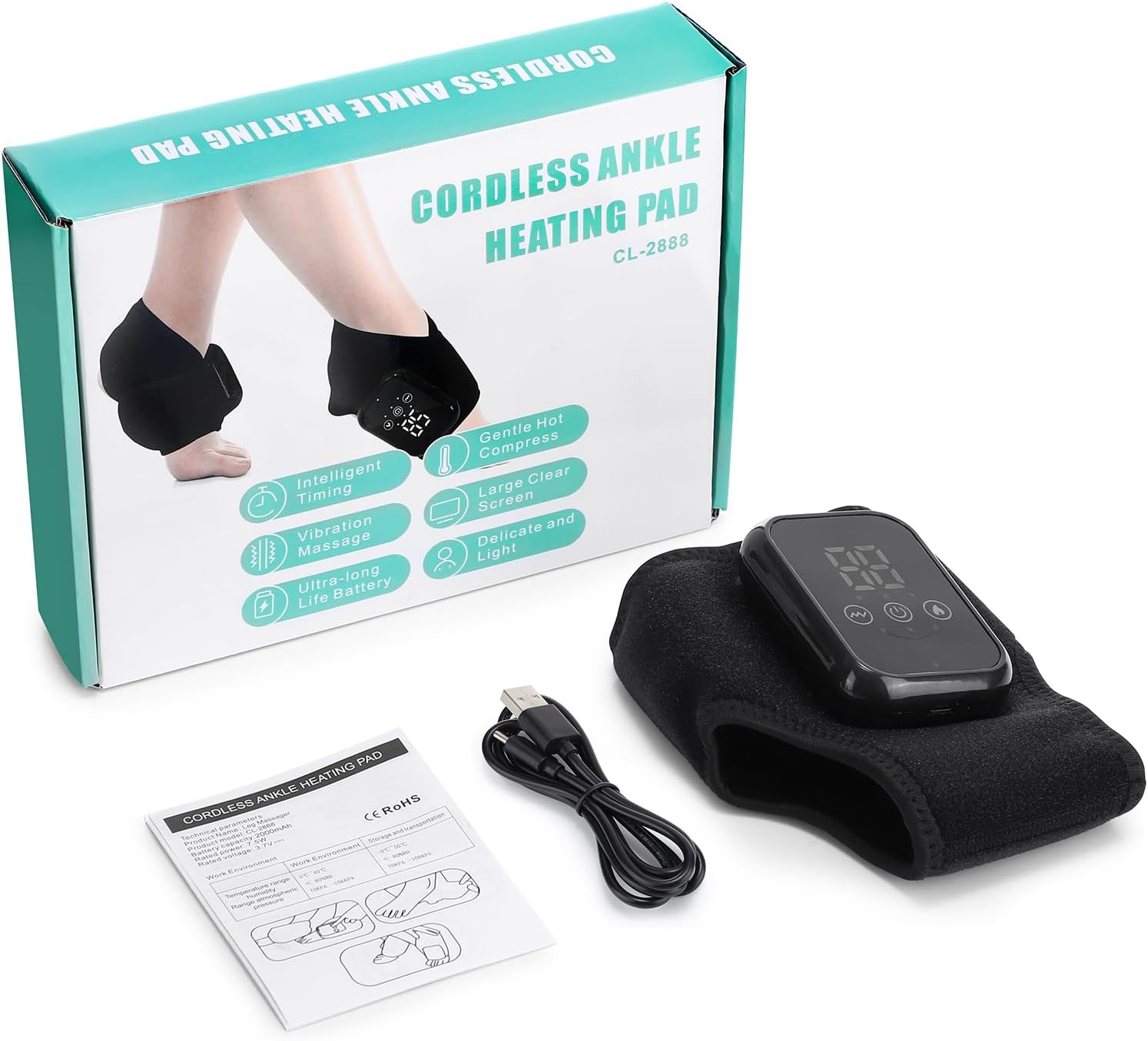 Package contents of the ROHVEMJ Ankle Massager