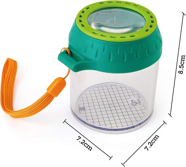 Hape Nature Fun Entdecker Käferglas mit Lupe - aus pflanzlichem Kunststoff, Outdoor Naturforscher Set zum Beobachten von Käfern und kleinen Tieren, Kinder Insekten-Beobachtungsglas ab 4 Jahren - 4