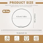 ASTIMESA 50 Pack Silver Stainless Steel Wire Keychain Cable, 2 mm x 6.1" Large Key Ring Holder with Twist Barrel, Heavy Duty Luggage Tag Loops for Car Bag Dog Charm Collar (50)
