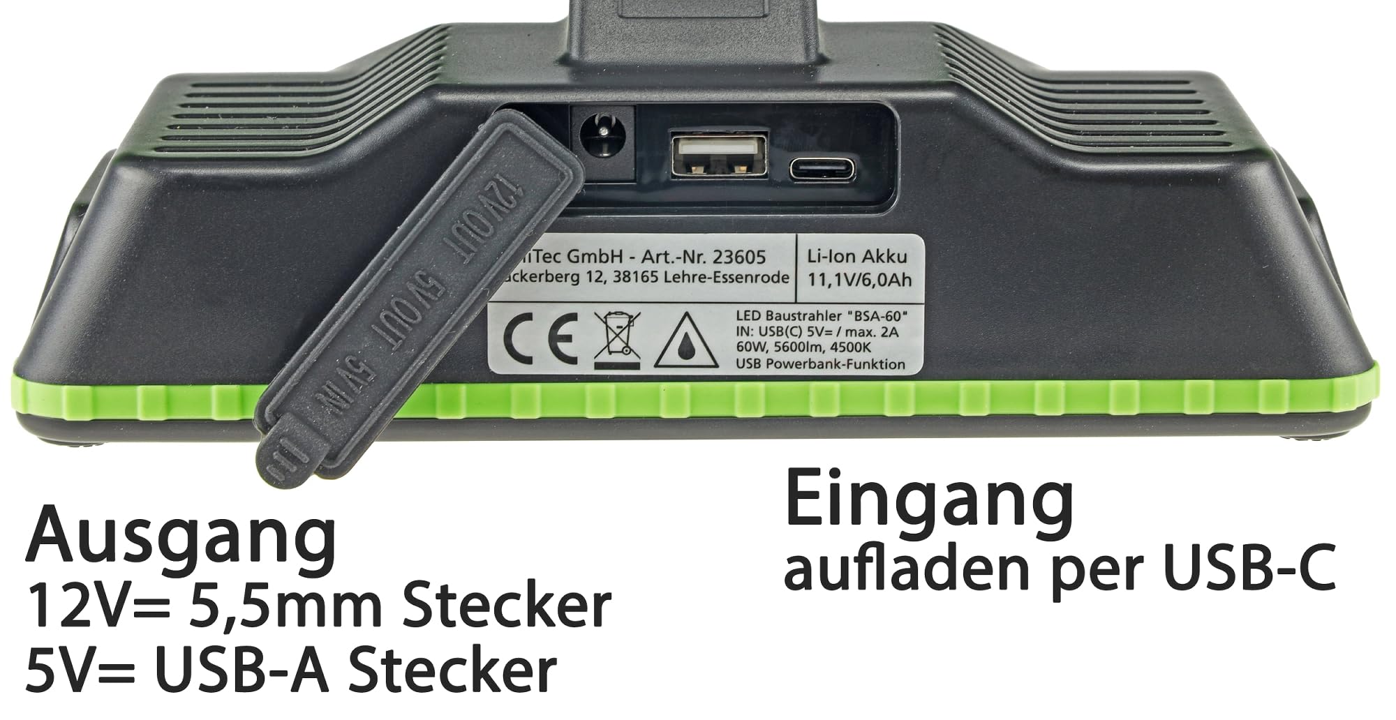 LED Baustrahler mit Akku "BSA-60 duo" 2x30W, 5600lm, 4500K / neutralweiß
