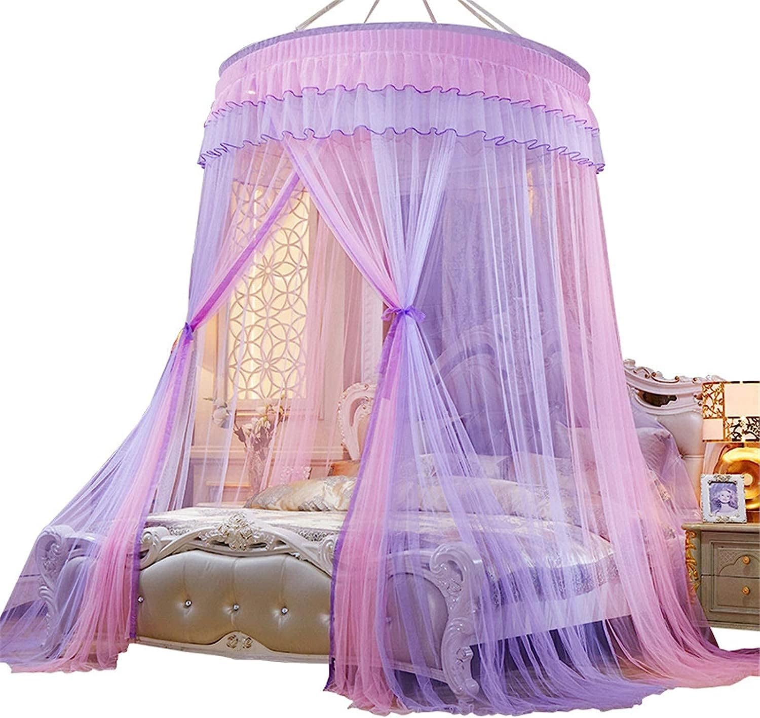 Mosquito Net Dome Princess Bed Canopy Lace Mosquito Net for Girls Bed Round Curtains Tent Reading Corner A6 2.0m Bed