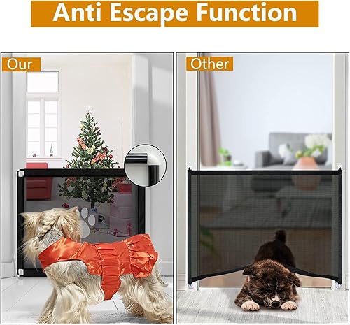 Miniatura 3 de Puerta de perro para mascotas, puerta para perros, para la casa, escaleras, puertas, fijación de tubo de metal grueso, puerta de escalera fácil de