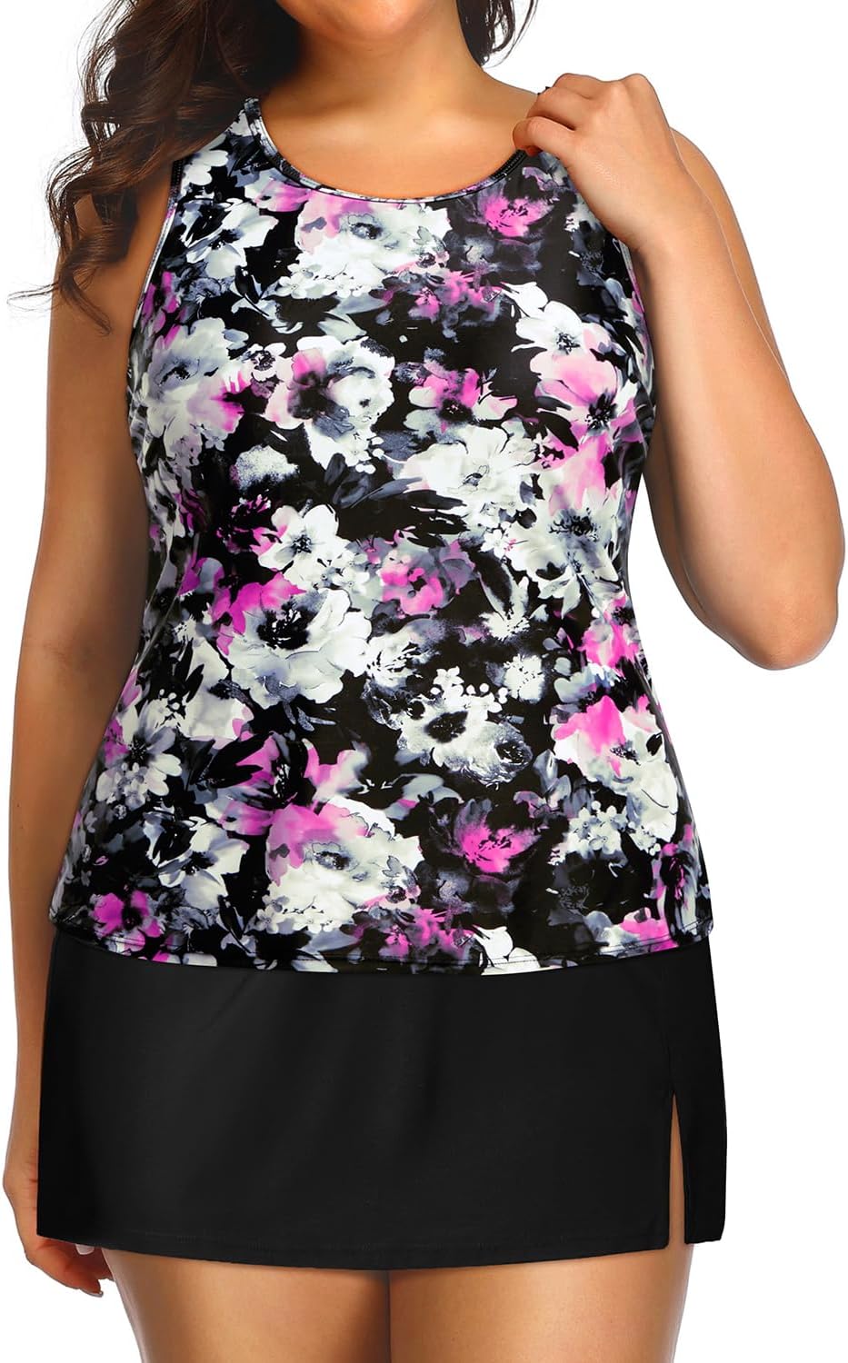 Plus Size Tankini with Skirt - Two Piece Swimsuit for Women Tummy Control Bathing Suit High Neck 2025 Swimwear - Image 4