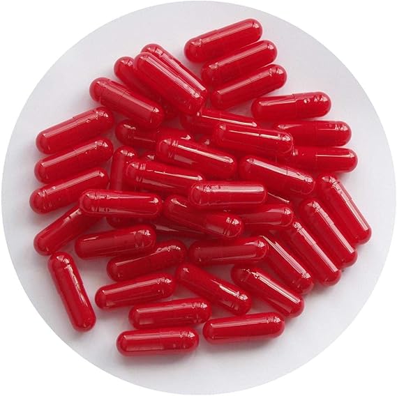 The Alchemists Apothecary Empty Gelatine Capsules Red Size 1 Pack of