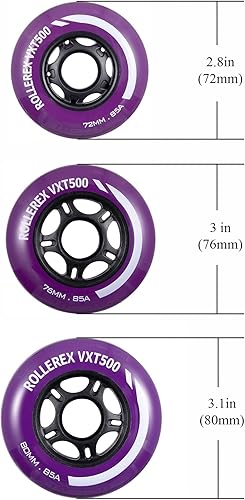Miniatura 4 de VXT500 RipStikRuedas de patinaje en línea (paquete de 2 con rodamientos, espaciadores y arandelas) (uso en cuchillas de rodillos de hockey), se