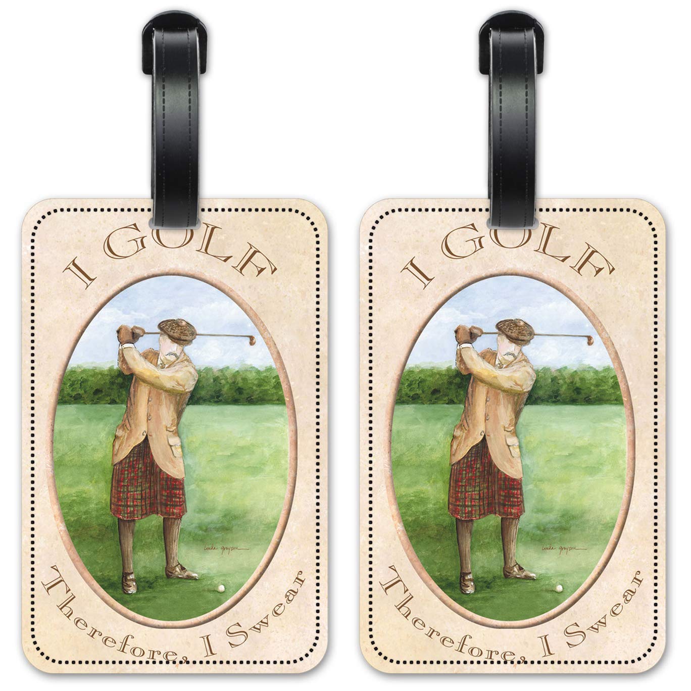 I Golf - Luggage ID Tags - Suitcase Identification Cards - Set of 2