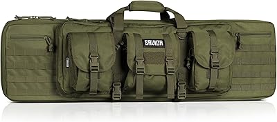 Savior Equipment American Classic Tactical Double Long Gun Bag Pistol Transportation Case w/Backpack Strap, 36 Inch Green