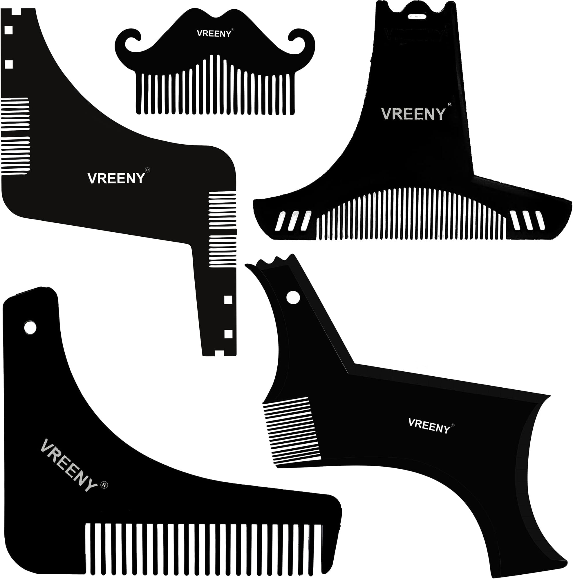 VREENY Beard Shaping tool Beard Comb for Men Home and Salon Use Men Beard Accessories Beard Care Set Upgraded Multi Purpose Grooming kit