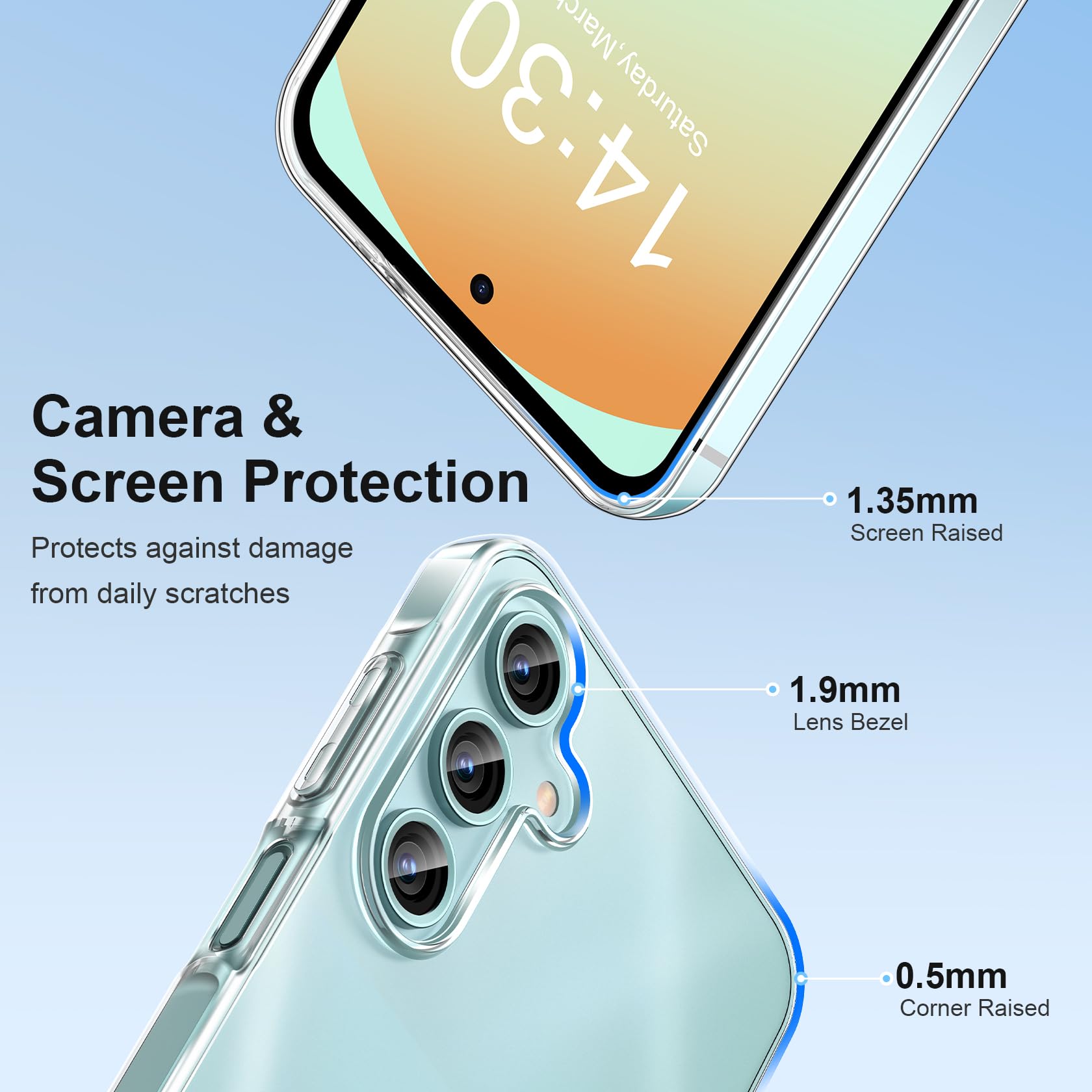 FLLAO Cover Compatibile con Samsung Galaxy A16 5G/4G con 3 Pellicola Vetro Temperato, Custodia Trasparente Ultra Sottile Silicone TPU Morbido Case Protettivo Trasparente