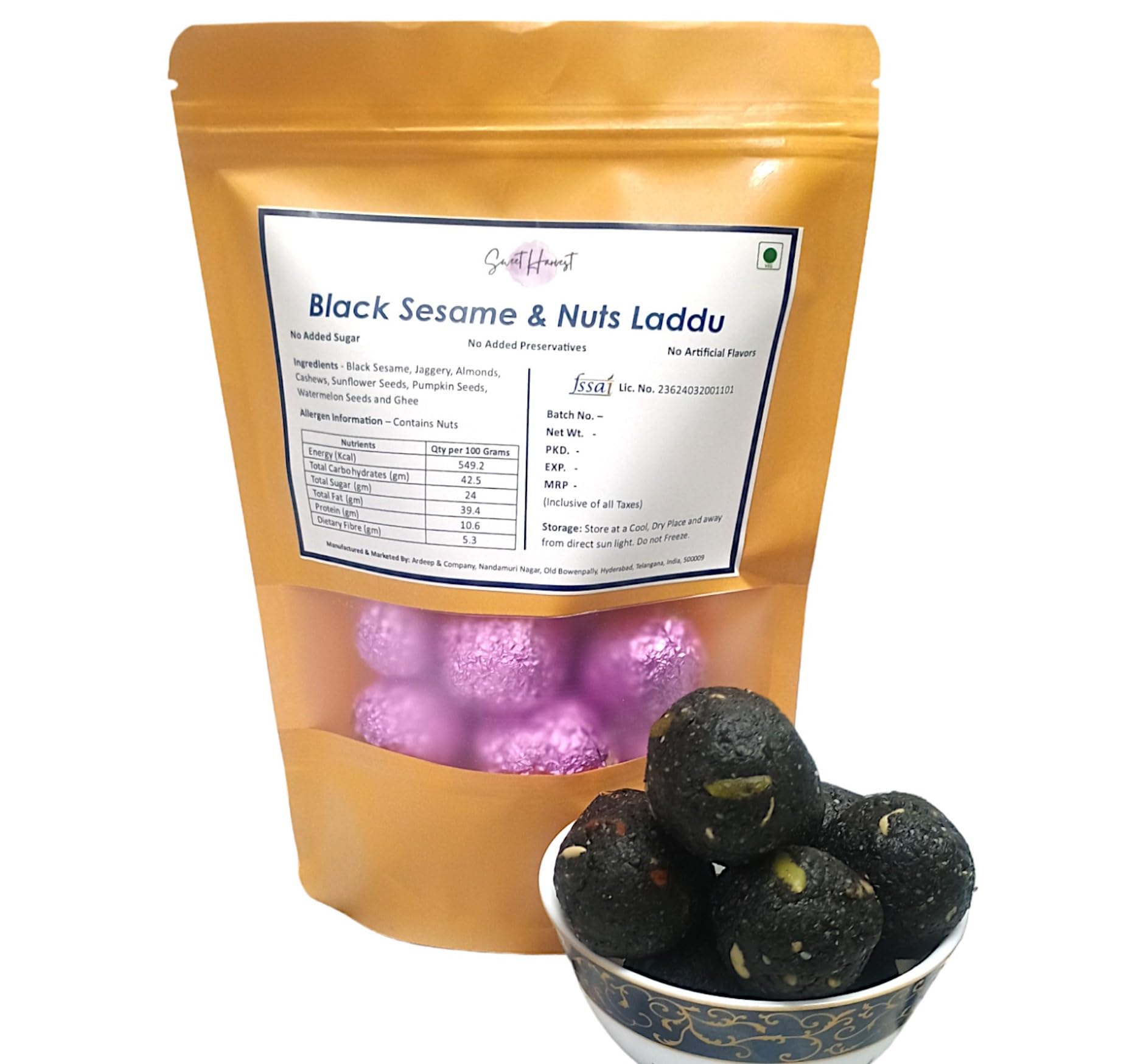 Sweet Harvest Black Sesame and Nuts Laddu | Made with Mix of Nuts and Black Til | No Added Sugar | No Artificial Flavours | No Preservative (650 Grams) (B0D5JHGWV5) Amazon Price History, Amazon Price Tracker