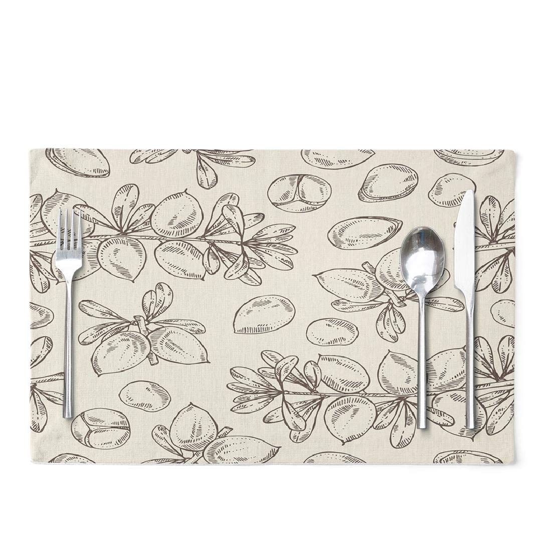 Cala Home 4 Premium Hardboard Placemats Table Mats, Vintage