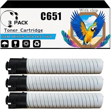 Compatible for Savin C651 Toner Cartridge Pro C651EX Pro C751EX Printers, High Yield 48500 Pages, with Chip 3 Pack Black