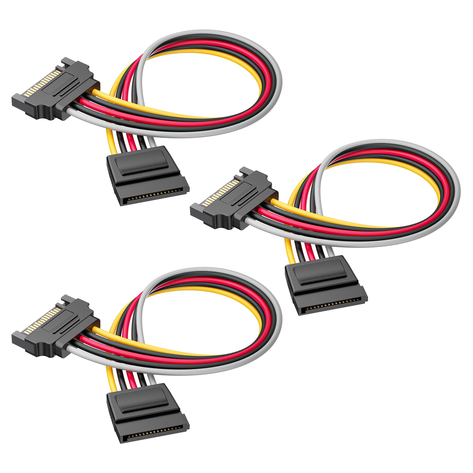 Amazon | Cable Matters 3本セット SATA 電源延長ケーブル - 20cm、15
