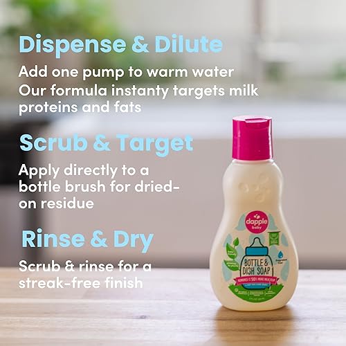 Miniatura 45 de Repuesto para líquido para lavar platos y botellas de bebé Dapple, sin fragancia, 34 onzas líquidas, DP-035B, 2