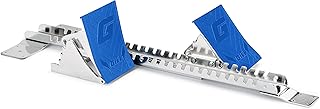 Track and Field Starting Blocks - Adjustable Blocks for Sprinting - Polished Steel Rail Track Training Equipment - 8 Inch Cast Aluminum Pedals - Gill Athletics - Royal Blue