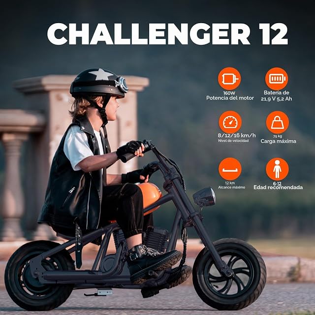 Foto 5 de 6 de HYPERGOGO Challenger 12 Motocicleta Eléctrica Niños, Bicicleta eléctrica para niños con 3 velocidades