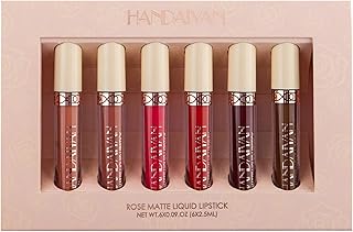 Dabey Brilho labial, Conjunto de batom líquido fosco rosa 6 unidades à prova d'água antiaderente com brilho labial de longa duração