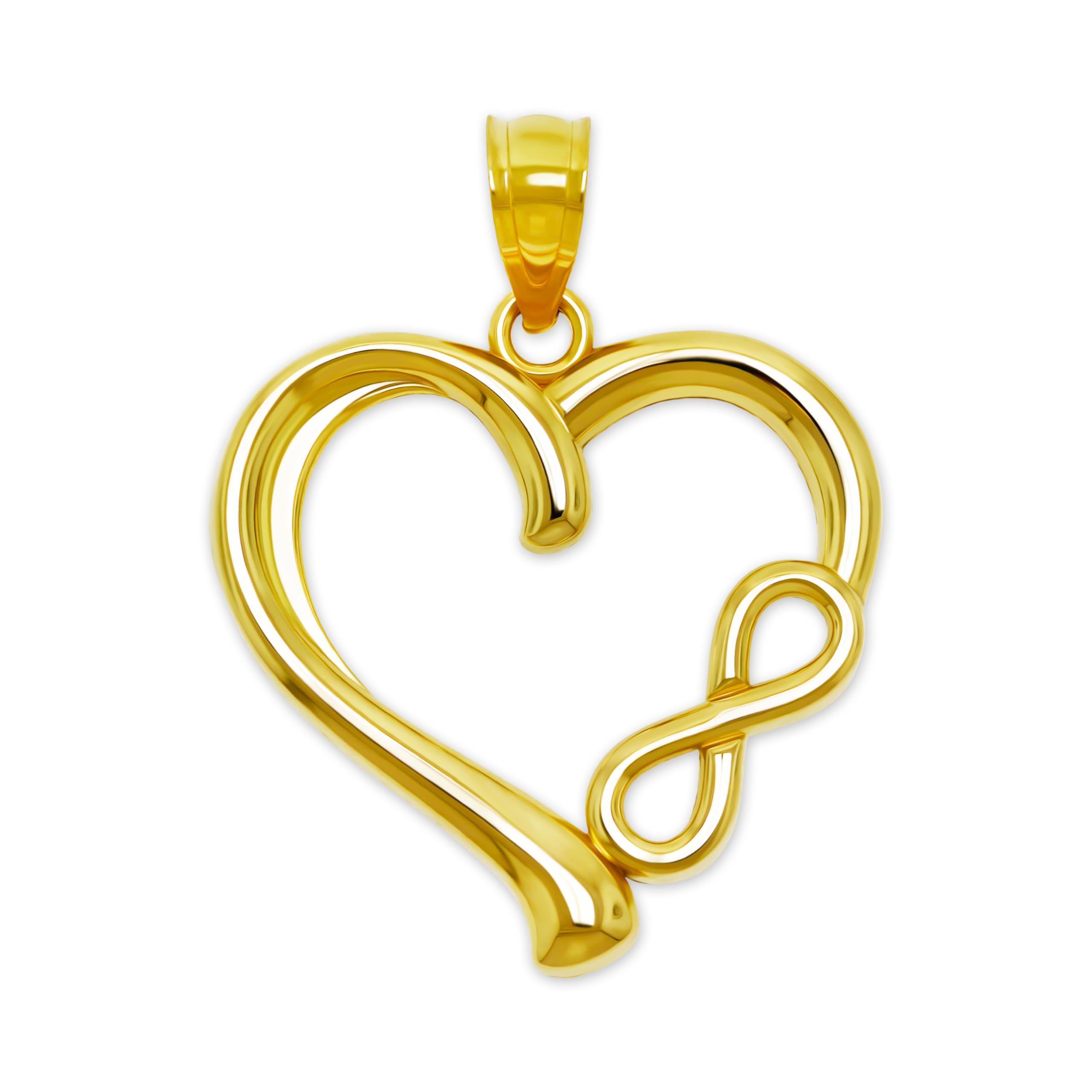 Charm AmericaGold Infinity Heart Charm - 10 Karat Solid Gold - Heart Pendant Charm