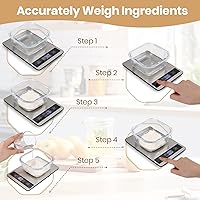 Vista 7 de Báscula de alimentos, báscula de cocina de 11 libras con precisión de 0.05 oz/1 g, 6 unidades de función de tara y pantalla LCD, báscula digital