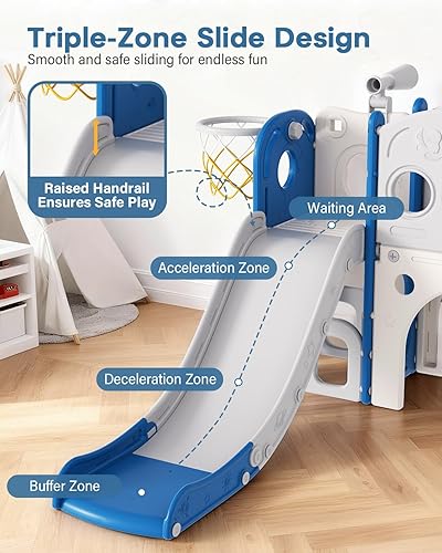 Miniatura 4 de Babytronic Juego de toboganes para niños pequeños 8 en 1, tobogán para interiores y exteriores para niños pequeños de 1 a 3 años, juego para niños