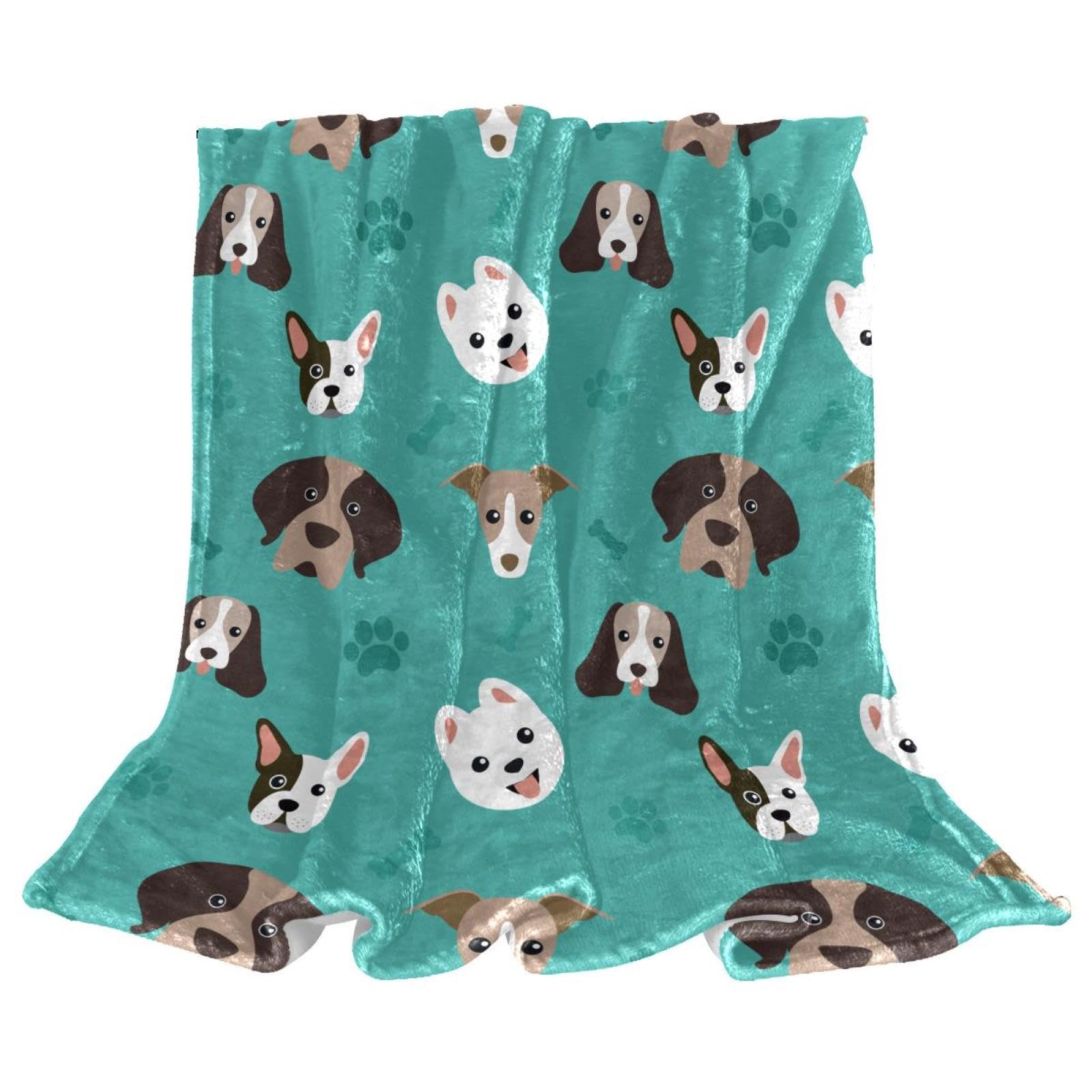 Couverture Polaire Patte De Chien Couverture De Canapé Couverture De Lit pour Chambre Salon Bureau 150×200cm