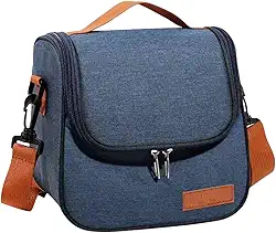 BOLSA TERMICA, MARMITA, PEQUENA, LANCHEIRA, ALÇA OMBRO, TRABALHO, PASSEIO ACADEMIA, PRETA, ESCOLA (Azul)