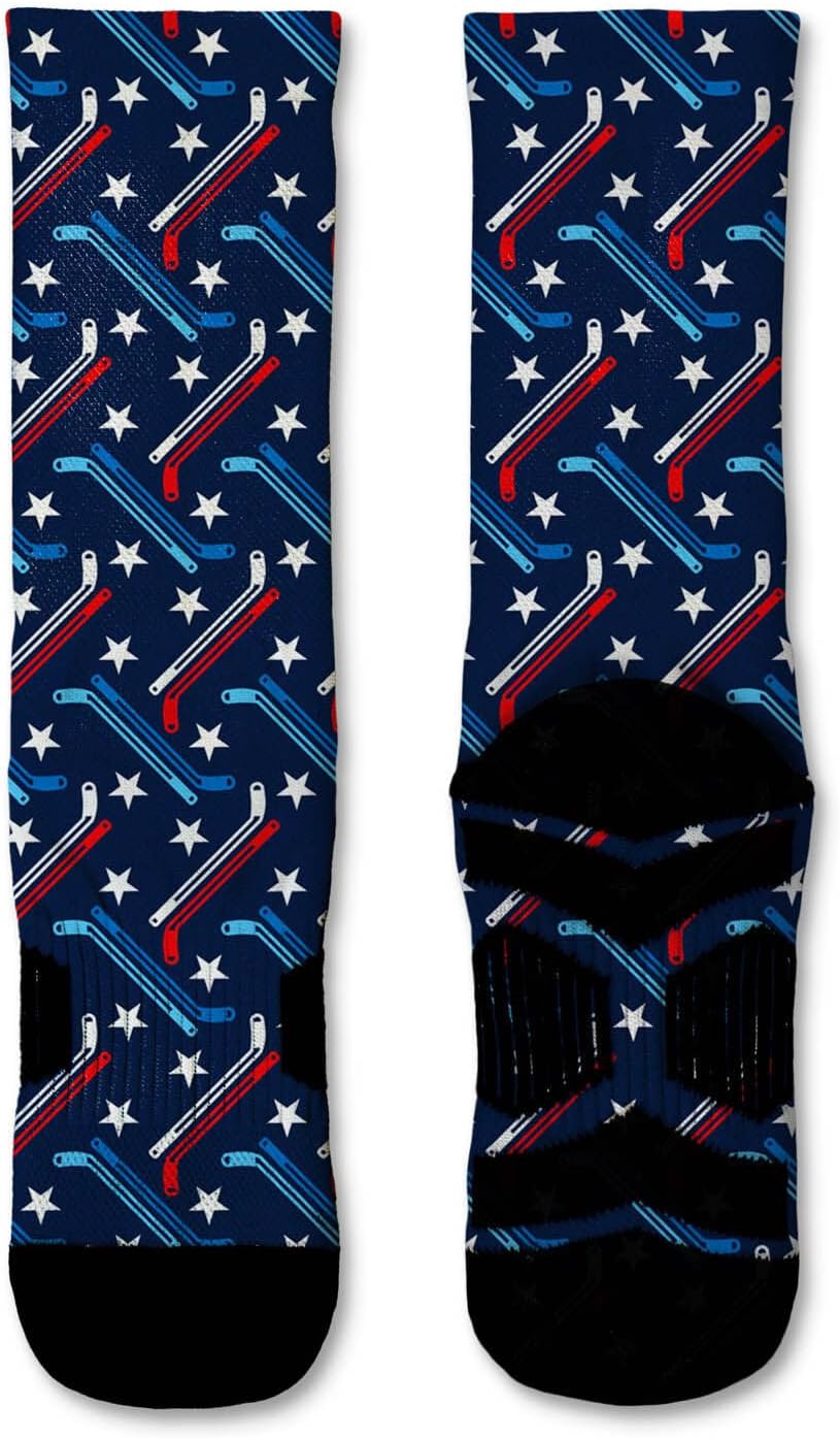ChalkTalkSPORTS Hockey Performance Mid-Calf Socks - Multiple Designs - Graphic Flex Hockey Socks - Youth and Adult