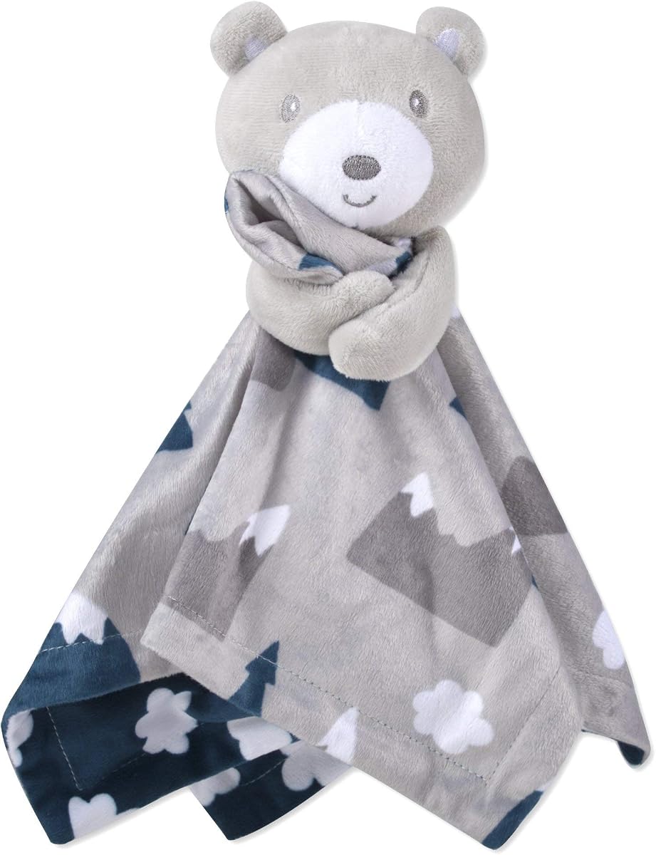 Minky Animal Snuggler Lovey Manta para niños, bebés, niños, niñas, manta de seguridad neutral de género con animal de peluche (querido oso de nieve)