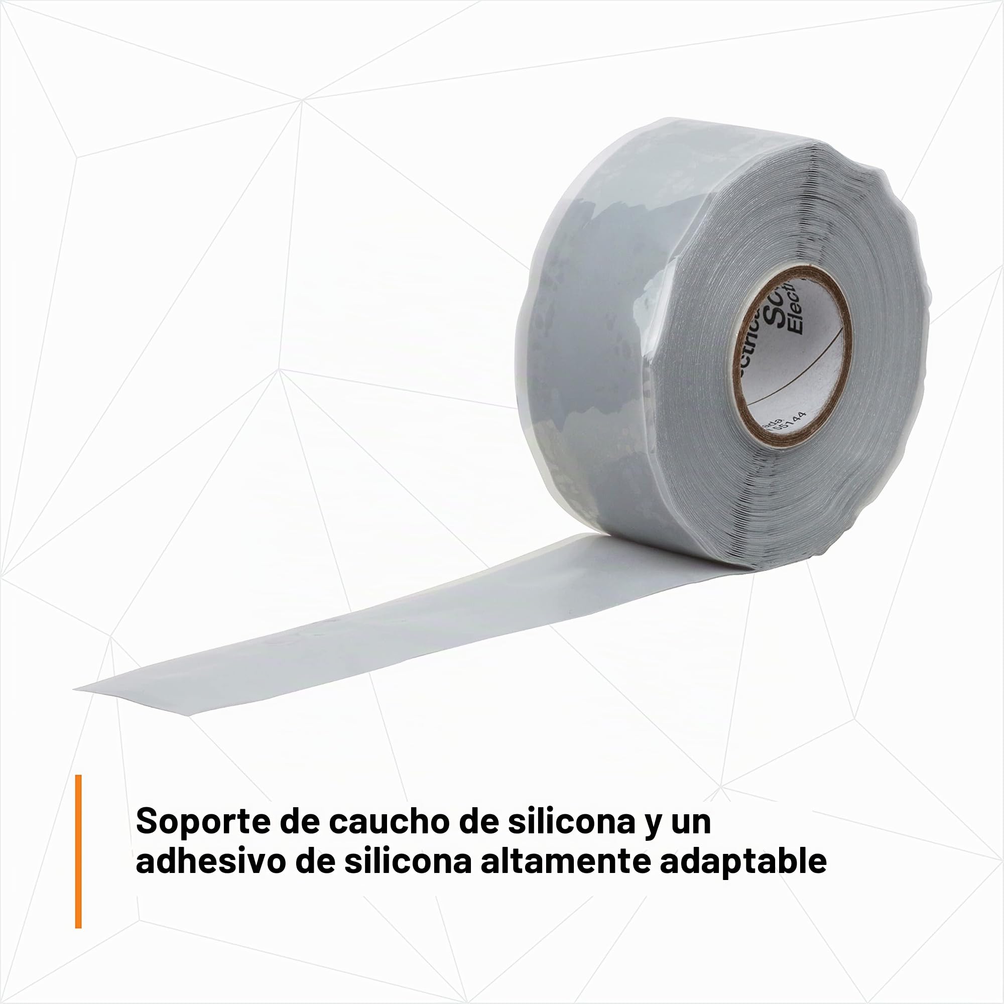 3M 80611438617 Scotch 70 Cinta Eléctrica de Silicona Autosoldable, 25 mm x 9 m, 1 Rollo, Gris