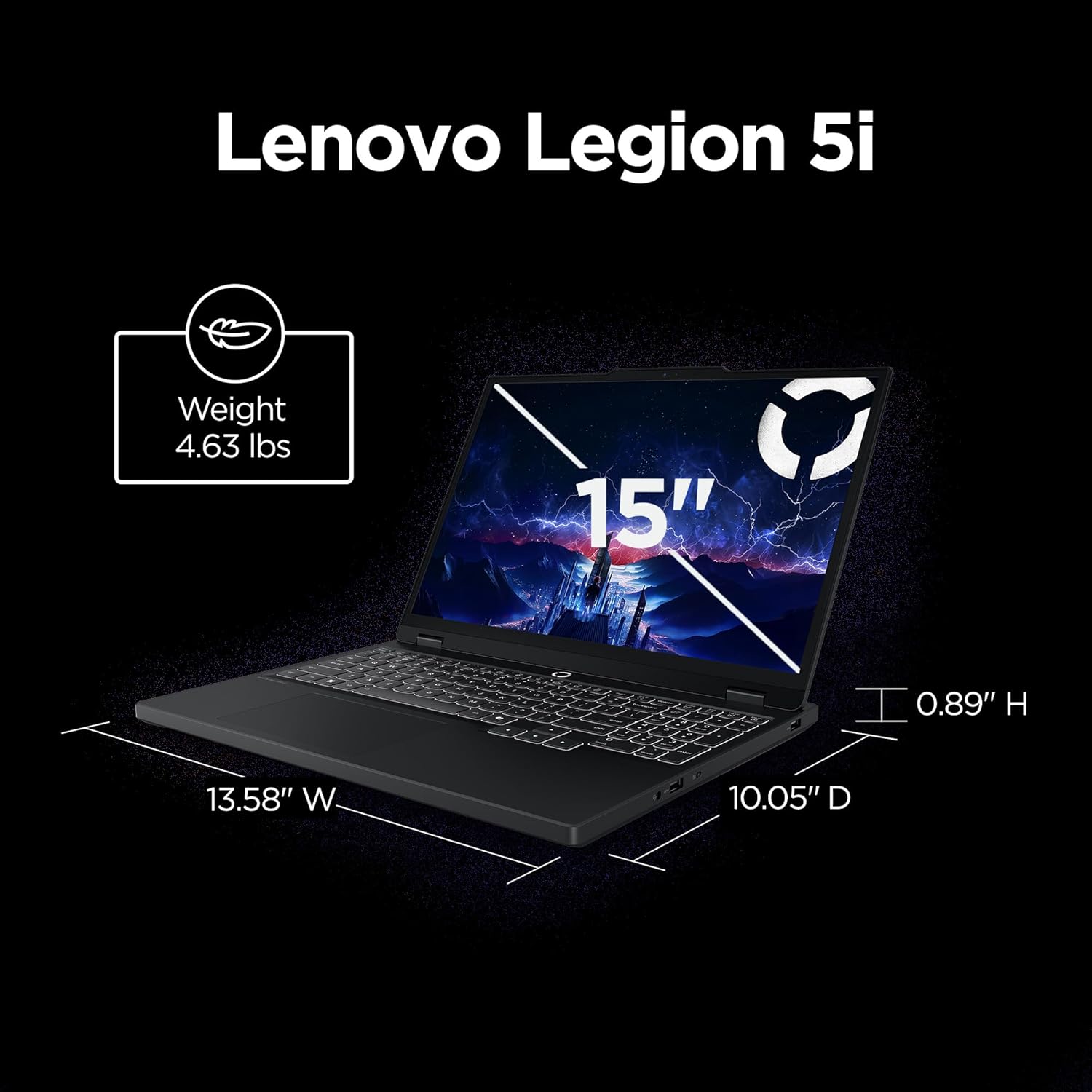 71QChCqjBTL._AC_SL1500_ Lenovo Legion 5i – AI-Powered Gaming Laptop - Intel® Core™ i7-13650HX - 15" 2K WUXGA IPS Display – 4.9GHz – NVIDIA® GeForce RTX™ 5050 – 16GB Memory – 512GB Storage – Eclipse Black