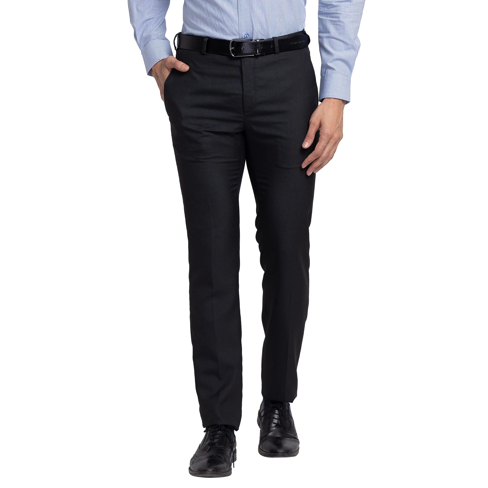 raymond Men's Mid Rise PLEATLESS Slim FIT Formal Trouser-picture-55